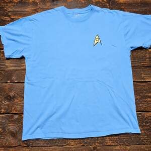 Star Trek Science Division Spock Uniform T-Shirt Mens XL Blue TOS Starfleet Tee